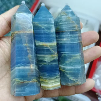 Naturale Albastru Lex Minerale Mic Pilon de Cristal de Energie Bagheta Decor Acasă Cadou Reiki de Vindecare Spirituală, Ornamente 80-110mm