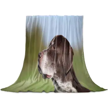 Dulce Casă din Fleece Pătură Full Size, Drăguț Câine Model Animal Ușor de Flanel Pături pentru Pat Canapea Camera de zi, Război