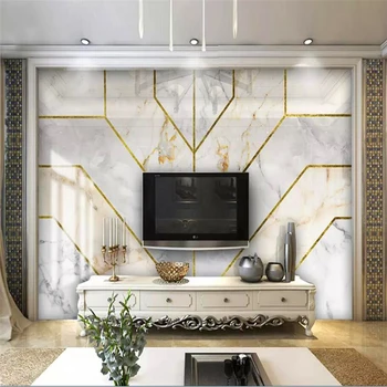 Tapet decorativ Modern, simplu geometrice albe de marmură de fundal pictura pe perete