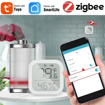Tuya Smart Home Senzor De Temperatură Și Umiditate,Interior Higrometru Controler De Lucru Cu Zigbee Gateway-Ul Prin Intermediul Smart Viața Contorl