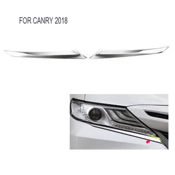 Accesorii se Potrivesc Pentru Toyota XV70 Camry 2018 2019 Frontal din otel inoxidabil faruri Lampa Pleoapa Spranceana de Acoperire Benzi Tapiterie