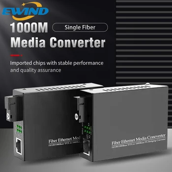 EWIND Gigabit Media Converter Fibra Optica Pentru Rj45 Modul Single Singură Fibră Optică Transceiver Ethernet 10/100/1000M 1 Pereche