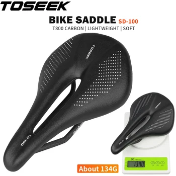 TOSEEK MTB/Road Bike Full Carbon Șa 143/155MM Șa Super Light din Piele Carbon Perne Doar 135g Carbon Șine Scaun Bicicleta