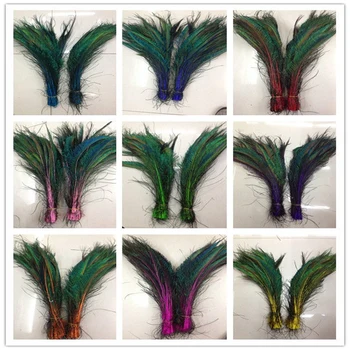 En-gros 10buc frumoase pene de păun sabia stâng și drept Simetrice 30-35 cm 12-14 cm culoare la alegere