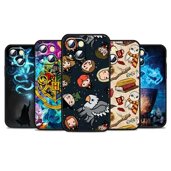 Inel Harry Potter Bagheta Drăguț Caz Pentru Apple iPhone 14 13 12 11 Pro Max Mini XS Max X XR 7 8 Plus TPU Negru Capac Telefon Coque Core
