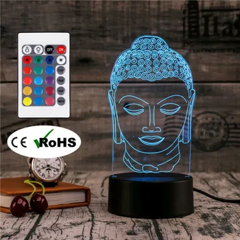3D Led Novety de Iluminat Cadou Creativ Lumina de Noapte Lampă de Masă Statuie a lui Buddha de Lumină Led-uri Acasă Coridor de Hotel, Atmosfera de Petrecere, Lumini