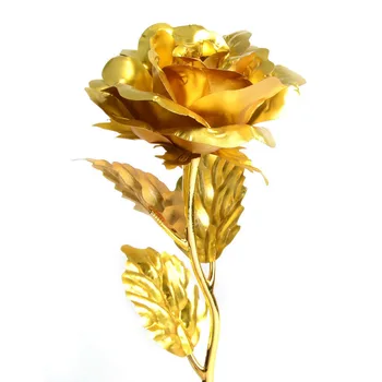Aur de 24k Placat cu Folie de Trandafir pentru Nunta Propune Brithday Decor Petrecere de Aur flore Trandafir flori artificiale fleurs artificielles