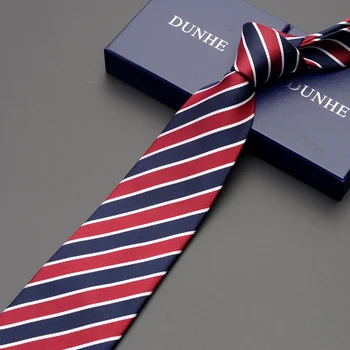 De înaltă Calitate Moda Noua Legături Oameni de Afaceri 9cm Roșu cu Dungi Munca Cravată de Mătase Cravate de Nuntă pentru Bărbați Designeri de Brand cu o Cutie-Cadou