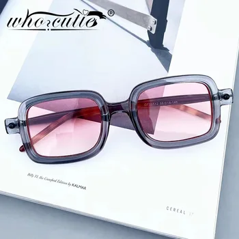 Moda ochelari de Soare Patrati Femei 2021 Brand Gri Nuante Roz Spectacol Simplu Ochelari de 90 de Epocă Dreptunghi Bărbați Ochelari de Soare UV400