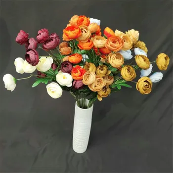 Unul Mătase Bujor Floare Ramură 7 Capete Fals Bujori Tulpina Lunga Flori Artificiale pentru Petrecerea de Nunta Aranjamente Florale Decor