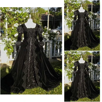 1860 Corset Victorian Gotic, vampir negru rochie de bal Război Civil Southern Belle Rochie de Halloween rochii plus dimensiune personalizat