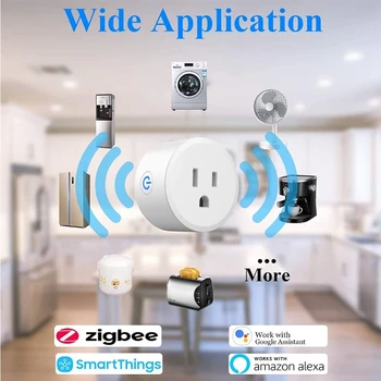 Tuya Smart Plug Adaptor Wifi de Acasă de Evacuare Funcționează cu Ecou, Google-Acasă Vocală și de Control de la Distanță Electrocasnice pentru NOI