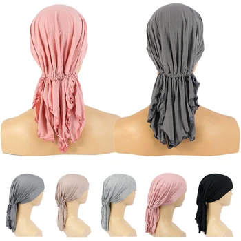 Interior Hijab Capace Femeile Musulmane Întinde Underscarf Turban De Oase Bonnet Islamic Cap Eșarfă Folie Căciuli Pierderea Parului Pălărie Turbante Mujer