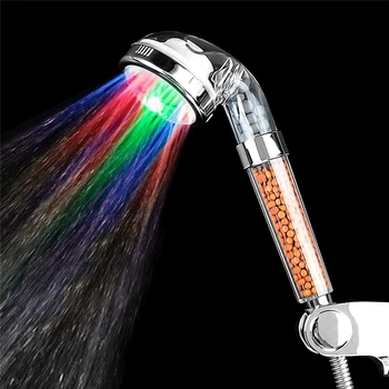De vânzare fierbinte nou, avansat de schimbare a culorii cap de duș luminos automat de schimbare a culorii curcubeului duș de mână