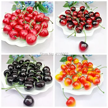 1000pcs Acasă Cirese Artificiale Decorative din Plastic Partid Fructe Decor Roșii Cherry Decor de Masă de Crăciun