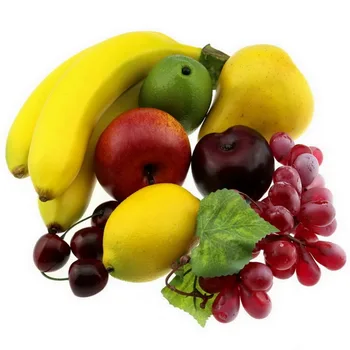 Gresorth Artificiale Realiste Apple Brin Banane, Struguri, Lamaie, Pere Fructe False Jucărie Acasă Petrecere De Craciun Decor - 8 Fructe
