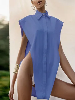 Bluze Casual Vintage Liber Butoane Îmbrăca Toamna Femei Fără Mâneci Alb Solid Doamnelor Scurt Cultură Bluza Tricou Pentru Femei De Sex Feminin