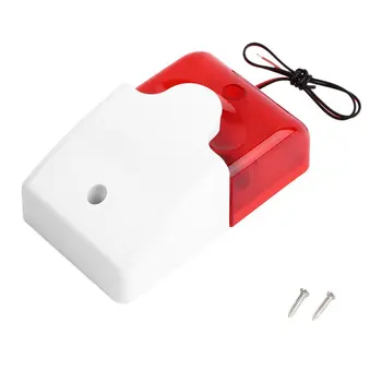 1Sets Mini cu Fir Sirena Stroboscop Durabil 12V Sunet de Alarmă Strobe Lumină Roșie Intermitentă Sunet Sirenă de Alarmă de Securitate Acasă Sistem de 108dB
