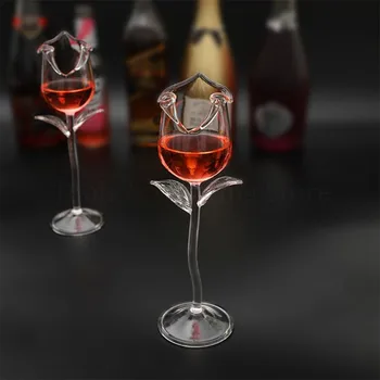 1buc pahar de Cocktail 50-100ml rose forma de floare fantezie vin roșu pahar pahar pahar de vin petrecere vin