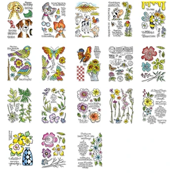 Amestecat Timbre Animale, Flori de Binecuvântare Cuvinte Limpede Transparent Silicon de Etanșare pentru Diy Album Decorative Clar Timbru Nou 2021