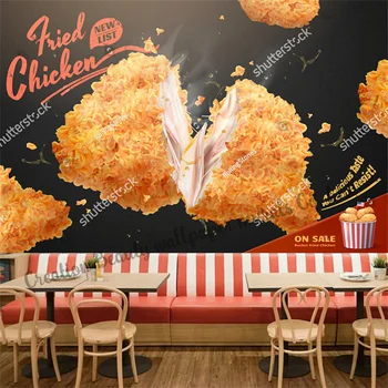 Personalizate De Pui Prajit Fast-Food Tapet Industriale Decor Mural Restaurant, Snack Bar Fundal Papel De Parede Papel Tapiz