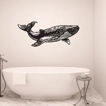 Mare Balenă Cu Cocoașă Silueta De Vinil Ocean Home Decor Autocolant Perete Baie Decalcomanii De Perete Amovibil Picturi Murale Tapet 4575