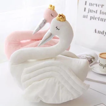 Noua Moda Swan pluș Copilul Coroana Swan Dormit, Perna Copii, Decor Camera Copii Animale Păpuși, Jucării de Pluș Papusa peluche