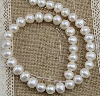 Perle unice Magazin de bijuterii 11mm Alb de Mare de Cartofi Reale de apă Dulce Pearl Margele Vrac Bijuterii DIY Material LS040