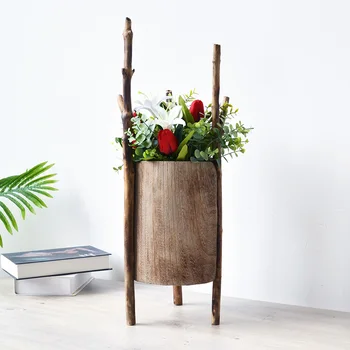 Modern, Simplu de Lemn Vaza Ornamente Aranjament de Flori În Viață RoomTea Tabelul Verandă TV Cabinet Nordic Creativitatea Vaza de Flori