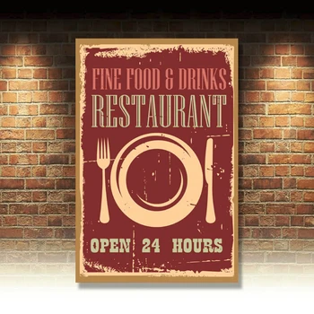 Fine Food Restaurant Poster Tablă De Metal Semne Retro Placa Decor Perete Bucatarie