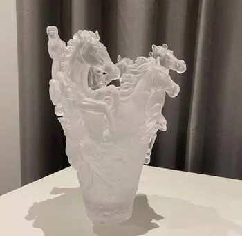 Easten De Lux De Culoare Geamuri Vaza De Cristal Figurine Decor Acasă Living Flori Rafinat De Artă Birou Ornamente Meserii