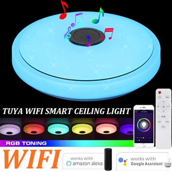 200W 85-265v WiFi Modernă cu LED-uri RGB Tavan Iluminat Acasă Bluetooth Lumina Dormitor APP Control de la Distanță Dublă de Culoare Muzica de Plafon Lumina