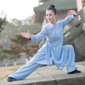 Tai Chi Îmbrăcăminte Lenjerie De Pat Respirabil Practică Haine Femei Arte Martiale Haine De Performanță Haine Îmbunătățit Hanfu 2022 Stil Nou