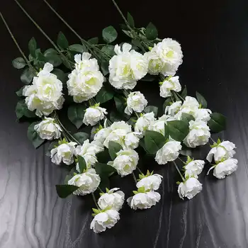 Flori Artificiale De Trandafir Flori Artificiale Rattan Nunta Planta Perete Arc Decor Drum Duce Recuzită Fotografie