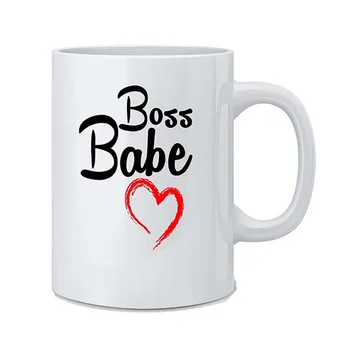 Boss Babe Cana - Funny Femeile Angajat Noutate Cana de Cafea - Mare Noutate Cadou pentru Soție, Soț, Mamă, Tată