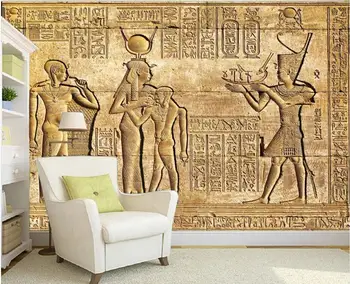 Personalizat murală ｏｎ ｔｈｅ ｗａｌｌ 3d wallpaper HD Egiptean relief murală figuri mitice decor acasă fotografie tapet pentru camera de zi