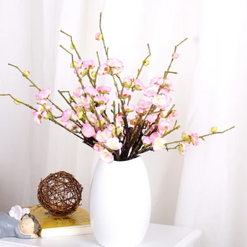 Flori artificiale din material Plastic Wintersweet Prune Floare de cires Fals copac Sakura ramuri de Flori de Matase Petrecere de Nunta Decor Acasă