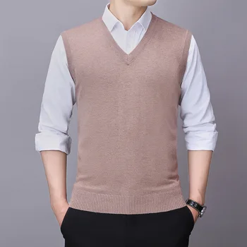 Iarna barbati Pulover Vesta de Toamna de Moda Mens Vesta coreean Bărbați Pulover Vesta Oameni de Afaceri Vesta Tricotate Pulover Supradimensionat 3XL
