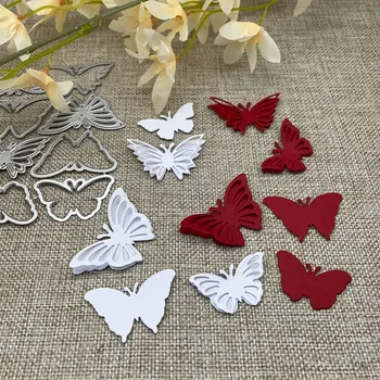 3D Butterfly Tăiere de Metal Moare Șabloane Pentru DIY Scrapbooking Decorative Relief Artizanat Mor de Tăiere Șablon Mucegai