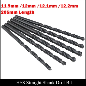 11.9 mm 12mm 12.1 12.2 mm mm 205mm Lungime de Metal AL Mare Viteză din Oțel HSS Complet Negru măcinat Terminat Direct Shank Twist Drill Bit