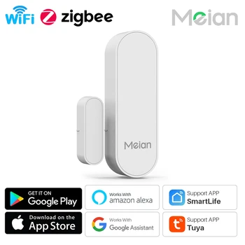 MEIAN Ușă Senzor de Geam Zigbee3.0 Deschis/Închis Inteligent Detector de Protecție de Securitate Sistem de Alarmă Acasă Nevoie de Hub Tuya/Smart Life APP