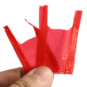 2 buc 1:12 casă de Păpuși în Miniatură Geantă de Cumpărături Mini DIY Moda Roșu Tote Sac Pungă de Plastic Geantă pentru Cumpărături Model de Viață Scena Decor Jucărie