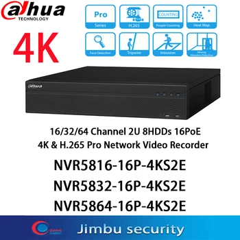 Dahua 16PoE 4K NVR 16CH 32CH 64CH NVR5816-16P-4KS2E NVR5832-16P-4KS2E NVR5864-16P-4KS2E H. 265 Pro Recorder Video de Rețea
