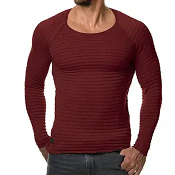 Moda Barbati Tricou Pulover se Potrivesc de Bază Cămașa de Agrement Barbati Tricotate T-shirt