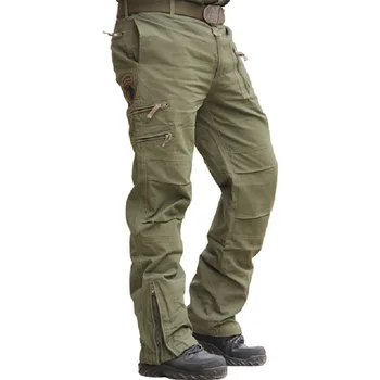 Tactic Pantaloni Armata de sex Masculin Camo Jogger Plus Dimensiune Pantaloni de Bumbac Multi de Buzunar Zip Stil Militar Camuflaj Negru Bărbați Cargo Pant