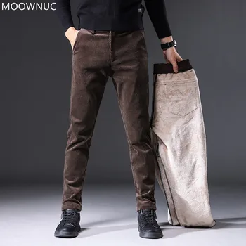 2021 Toamna/Iarna Nou-Moda pentru Bărbați Pantaloni de Catifea Cu Catifea și Cald Gros de Culoare Solidă pentru Bărbați de Înaltă Calitate, Pantaloni Casual
