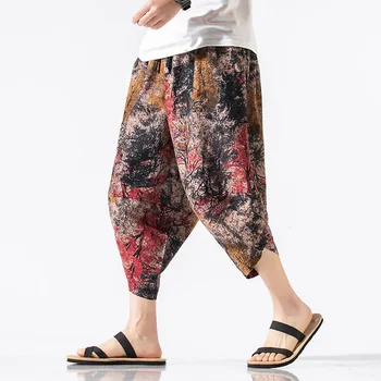 MRGB Bărbați 100% Bumbac Vițel Lungime Pantaloni 2023 Chineză Casual Nou Streetwear Om Harempants Primavara-Vara Supradimensionate, Pantaloni Barbati