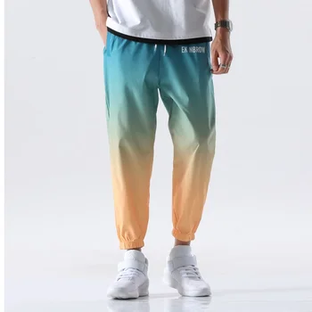 2022 Noi Hip Hop Streetwear Jogging Pantaloni Barbati Casual Cargo Pant Pantaloni De Strada De Mare Talie Elastic Culoare Gradient Harem Pant Om