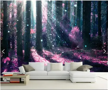 3d tapet personalizat murală non-țesute cameră 3d tapet violet Frumos copac din pădure. pictura murală foto picturi murale 3d tapet