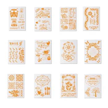 13 tipuri de Șabloane Pentru DIY Scrapbooking Flori Desen Stencil Pereti Pictura Stratificare Șabloane Album de Timbru timbru sec Hartie Card